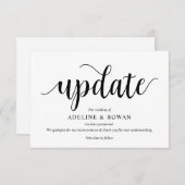 Rustisch script, zwart, weddenschap uitstellen, be informatiekaartje (Voorkant / Achterkant)