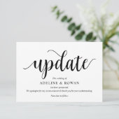 Rustisch script, zwart, weddenschap uitstellen, be informatiekaartje (Staand voorkant)