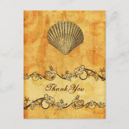 Rustisch, , seashell strand bedankt je briefkaart