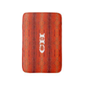 Rustisch Sinaasappel Aztec Stripes Patroonmonogram Badmat (Voorkant Verticaal)