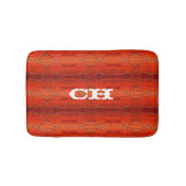 Rustisch Sinaasappel Aztec Stripes Patroonmonogram Badmat (Voorkant)
