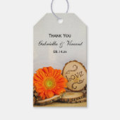 Rustisch Sinaasappel Daisy Woodland Wedding Favor  Cadeaulabel (Voorkant)