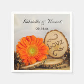 Rustisch Sinaasappel Daisy Woodland Wedding Servet (Voorkant)