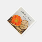 Rustisch Sinaasappel Daisy Woodland Wedding Servet (Hoek)