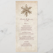 Rustisch Snowflake Wedding Menu (Voorkant)