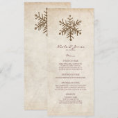 Rustisch Snowflake Wedding Menu (Voorkant / Achterkant)