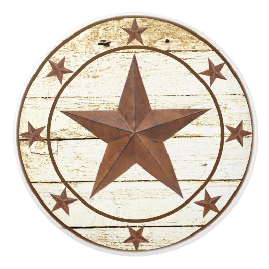 Rustisch sterwiel keramische knop (Voorkant)