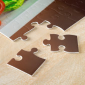 Rustisch stilleven met pompoen en een rode Mok Legpuzzel (Zijkant)