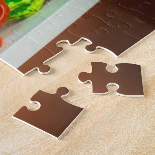 Rustisch stilleven met pompoen en een rode Mok Legpuzzel (Zijkant)