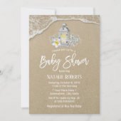 Rustisch strand  Lantaarn Baby shower Kaart (Voorkant)
