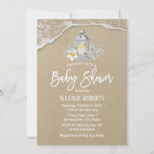 Rustisch strand Lantaarn Baby shower Kaart