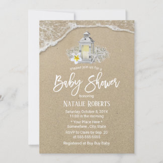 Rustisch strand Lantaarn Baby shower Kaart