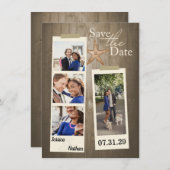 Rustisch strand save the date (Voorkant / Achterkant)