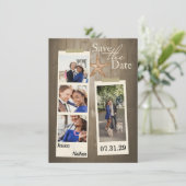 Rustisch strand save the date (Staand voorkant)