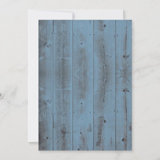 Rustisch strand Seashells Dusty Blue Vrijgezellenf Kaart (Achterkant)