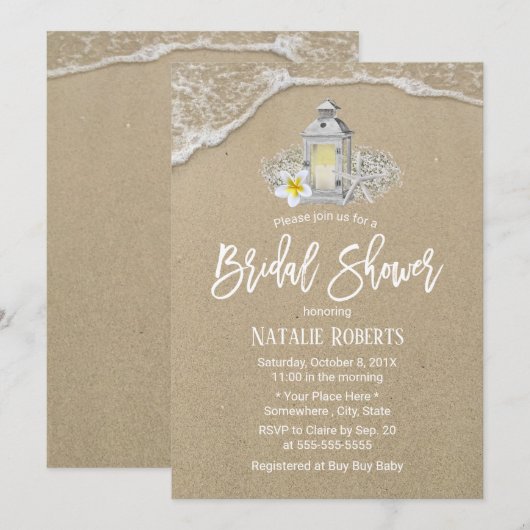 Rustisch strand strand Lantern Vrijgezellenfeest Kaart (Voorkant / Achterkant)