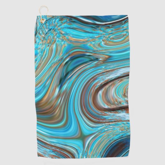 Rustisch strand Turquoise Woodgrain Blauwgroen Bar Golfhanddoek (Voorkant)