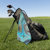 Rustisch strand Turquoise Woodgrain Blauwgroen Bar Golfhanddoek (Groen)