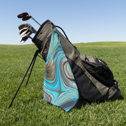 Rustisch strand Turquoise Woodgrain Blauwgroen Bar Golfhanddoek (Groen)