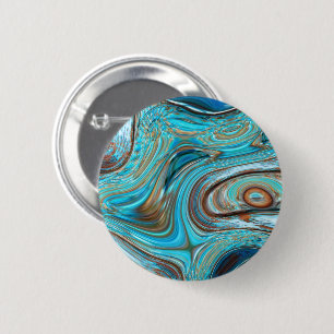 Rustisch strand Turquoise Woodgrain Blauwgroen Bar Ronde Button 5,7 Cm
