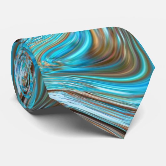 Rustisch strand Turquoise Woodgrain Blauwgroen Bar Stropdas (Opgerold)