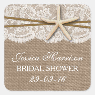 Rustisch strand Vrijgezellenfeest Vierkante Sticker