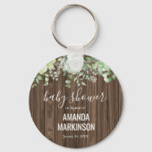 Rustisch Succulent Baby shower Sleutelhanger (Voorkant)