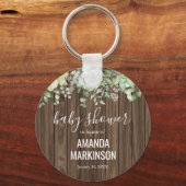 Rustisch Succulent Baby shower Sleutelhanger (Voorkant)