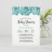 Rustisch Succulent Floral Baby shower Kaart (Staand voorkant)
