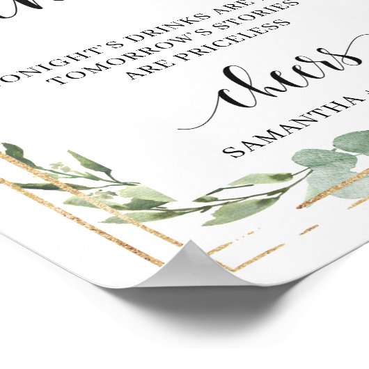 Rustisch, succulent groen folieopen staafteken poster (Hoek)