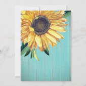 Rustisch Sunflower Aqua Wood Wedding Vrijgezellenf Kaart (Achterkant)