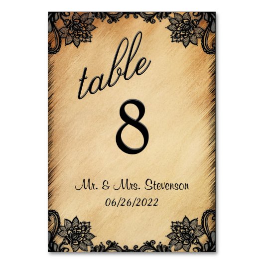 Rustisch tabelnummer kaart (Achterkant)