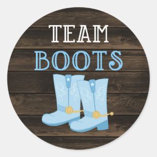 Rustisch Team Boots Boy Gender onthult Ronde Sticker