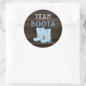 Rustisch Team Boots Boy Gender onthult Ronde Sticker (Tas)