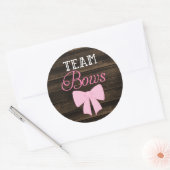 Rustisch team bows Girl Gender onthullen Ronde Sticker (Envelop)