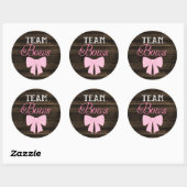 Rustisch team bows Girl Gender onthullen Ronde Sticker (Vel)