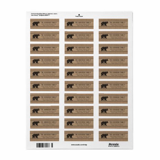 Rustisch thema Beer Kraft Burlap Print Address Etiket (Full Sheet)