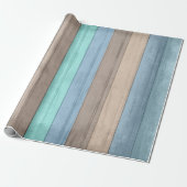 Rustisch Tropisch Kleur Hout Cadeaupapier (Uitgerold)