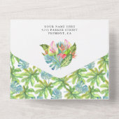 Rustisch Tropisch Oerwoud Cute Hedgel Baby shower All In One Uitnodiging (Achterkant)