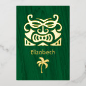 Rustisch tropisch Vrijgezellenfeest Folie Uitnodiging (Voorkant)