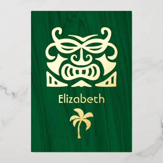 Rustisch tropisch Vrijgezellenfeest Folie Uitnodiging (Voorkant)