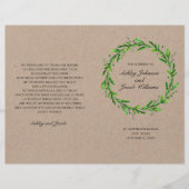 Rustisch trouwprogramma. Landengroene botanische (Voorkant)