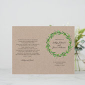 Rustisch trouwprogramma. Landengroene botanische (Staand voorkant)