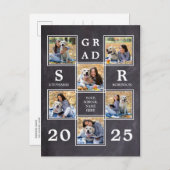 Rustisch uniek Afstuderen voor fotocollage Aankondigingskaart (Voorkant / Achterkant)