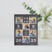 Rustisch uniek Afstuderen voor fotocollage Aankondigingskaart (Staand voorkant)