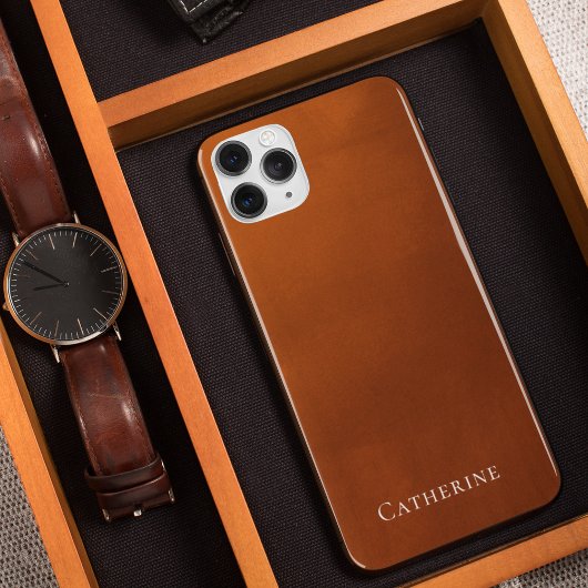 Rustisch verbrand Oranje Eenvoudig Bohemen Monogra iPhone Hoesje