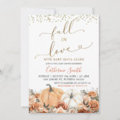 Rustisch verbrand Sinaasappel pompoenBaby shower Kaart (Voorkant)