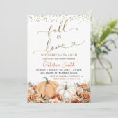 Rustisch verbrand Sinaasappel pompoenBaby shower Kaart (Staand voorkant)