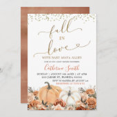 Rustisch verbrand Sinaasappel pompoenBaby shower Kaart (Voorkant / Achterkant)