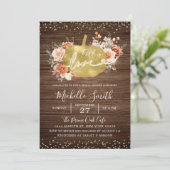 Rustisch verbrand Sinaasappel pompoenVrijgezellenf Kaart (Staand voorkant)